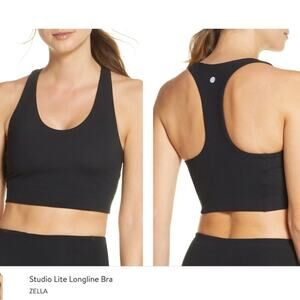 NEW Zella Studio Lite Longline Bra size XS Black